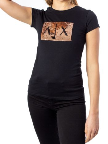 Kratka crna majica Armani Exchange